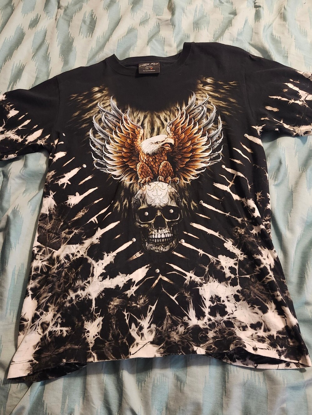Vintage Y2K Jay's Rock‎ Graphic Skull & Eagle Double-Sided T-Shirts Men's Size M